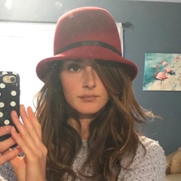 RED WOOL SHORT BRIM HAT - Picture 4 of 5